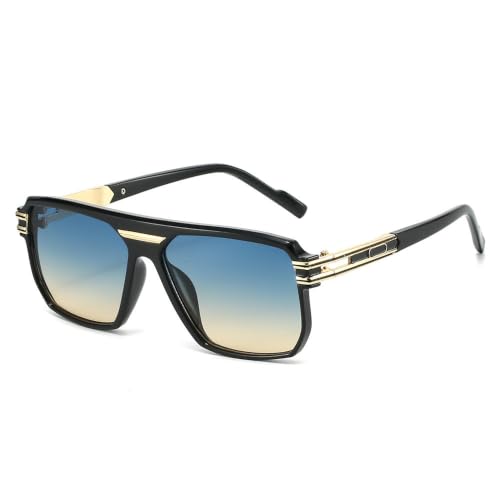 Lunettes de soleil homme protection UV400 grand format avec verres teintés verts anti-reflets