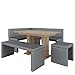 Produktbild FURNISTAR Eckbank Akiko mit Tisch und Bänken - Eckbankgruppe für Ihrem Esszimmer, Küche modern, Sitzecke, Essecke. Perfekt für Küche, Büro und Rezeption. Solide Verarbeitung (Soft 29, 168x128 rechts)