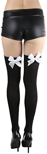Image of ToBeInStyle Women's Back Satin Bow Thigh Hi