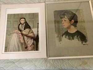 Amazon 小磯良平 絵になる姿 人物像 ポスター 二点 一点は額装品 前面アクリル板仕様 アニメ 萌えグッズ 通販