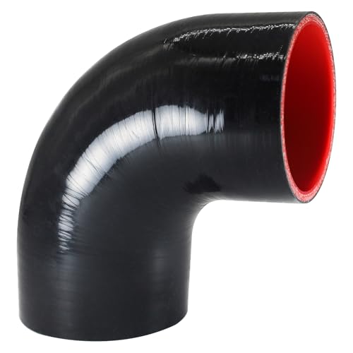 Tyeioms 90 Degree Elbow ID 3'' (76mm) Silicone Hose Coupler, Reinforced 4-layer Wall 5MM for Cold Air Intake, Turbo, Intercooler, 4”leg Length(102mm) Automotive Radiator Hose
