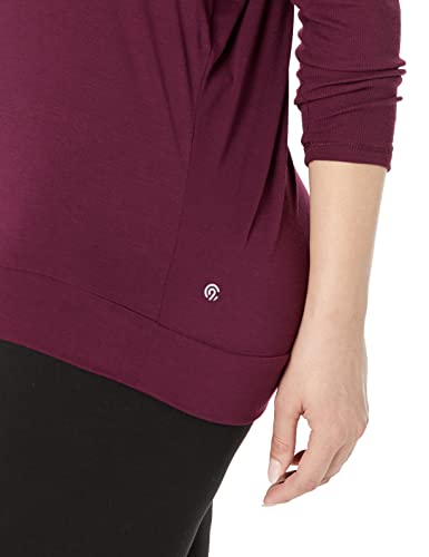 C9 Champion Womens Long Sleeve Open Back Top Yoga Shirt, Dark Berry Purple, X-Large Us #TOP5