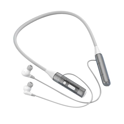 Ahuuen Halsband-Kopfhörer - Kabellos Im Nacken-Design | Bequeme Ohrhörer Mit Transparentem Design Doppeltem Mikrofon Für Fitness Zuhause Unterwegs Männer Frauen Ahuuen Halsband-Kopfhörer - Kabellos Im Nacken-Design | Bequeme Ohrhörer Mit Transparentem Design Doppeltem Mikrofon Für Fitness Zuhause Unterwegs Männer Frauen