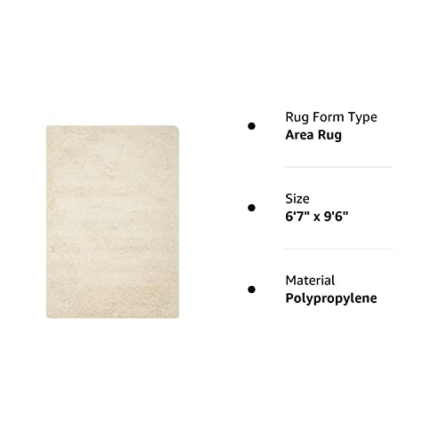 Safavieh California Shag Collection Area Rug - 6'7" X 9'6", Ivory, Non-Shedding & Easy Care, 2-Inch Thick Ideal For High Traffic Areas In Living Room, Bedroom (Sg151-1212) #TOP3