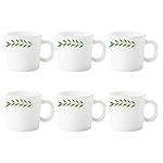 Larah by BOROSIL Botanica Opalware Mug Set (White) – 6-Pieces