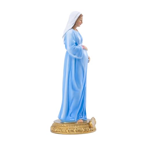 Statuette de grossesse de la Vierge Marie - En résine religieuse catholique, décoration intérieure spirituelle | Figurine détaillée de la Très Sainte...