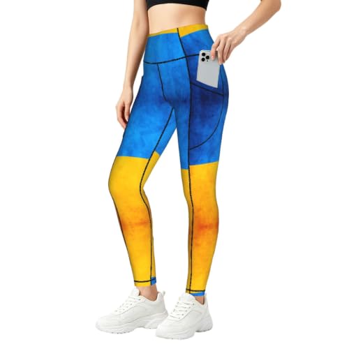 Leggings de bandera ucraniana ropa de entrenamiento mujer running