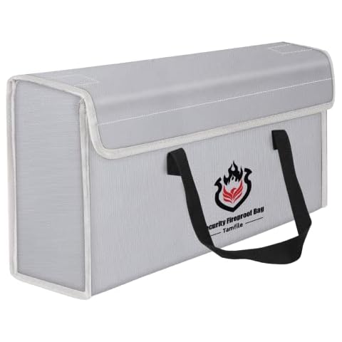 Battery Bag Fireproof Large E-Bike Battery Safety Bag Lightweight and Easy to Carry Practical Explosion-proof Box Waterproof Bag with Velcro Fastener 45 x 20 x 10 cm (Silver) Cover