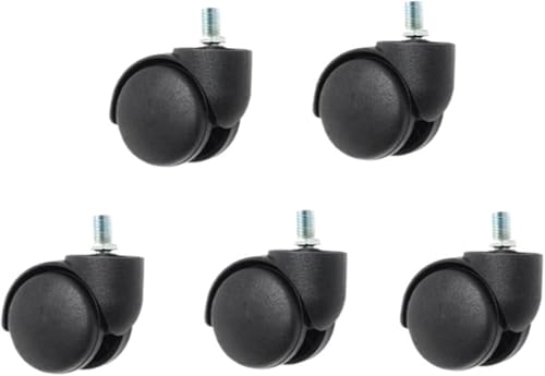 Rueda giratoria de oficina de 10mm pack 5 piezas de PU negro mate para silla de escritorio 2