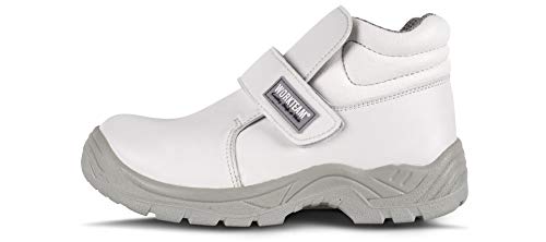 Work Team Bota de Microfibra sin Cordones, Especial alimentación. Puntera de Acero Anti Impactos. Hombre Blanco 39