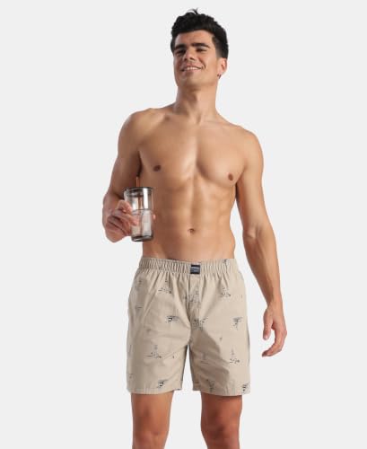 Image of Jockey US57 Men Super Combed Mercerized Cotton Woven Printed Boxer Shorts with Side Pockets (Pack of 2, Prints May Vary)