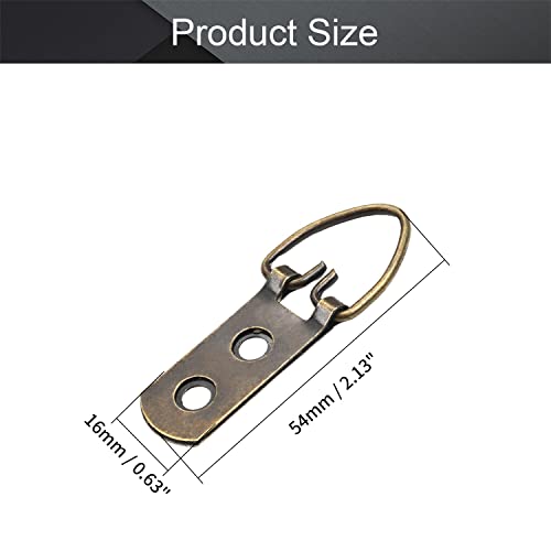 Image of MroMax 20PCS Ring Picture Frame Buckle 2.13 inch x 0.63 inch Bronze Tone Assortment Kit for Home Decoration Picture Frames Photo Hanging Solutions