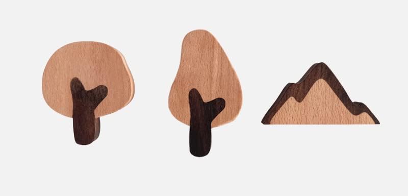 Miniatura 5 de WONQEXZ Gancho de pared, gancho de pared de madera para guardería de bebé, lindos ganchos de árbol pequeño, ganchos de madera, gancho montado en la