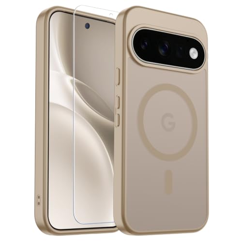 Image of SUPFINE Magnetic for Google Pixel 11 Case - Pink Gold | With Screen Protector,Translucent Matte,Built-in Magnets,Military Grade Drop Protection,Shockproof Phone Cover