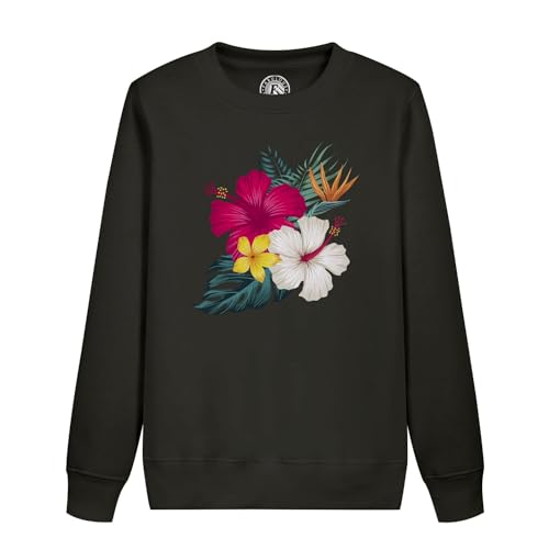 Sweat enfant hibiscus aux motifs de fleurs exotiques colorées