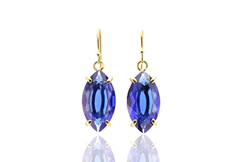 Boucles d'oreilles saphir bleu en or : cadeau idéal femme