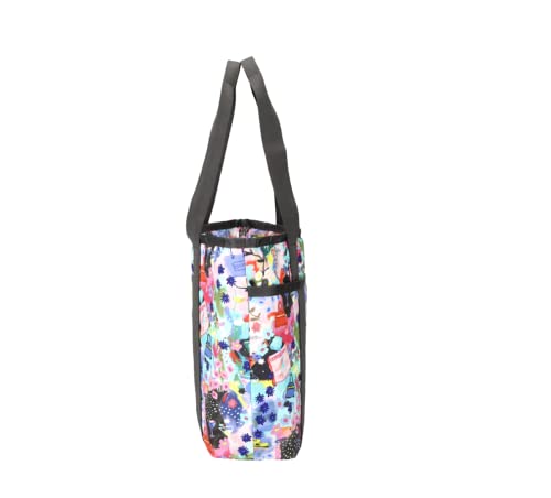 Image of LeSportsac Painterly Spring Everyday Zip Tote Handbag /Travel Bag, Style 3867 /Color G933, Celebrating LeSportsac's 1974 Iconic Debut in NYC, Abstract Colorful Whimsical Graphics, Limited Edition
