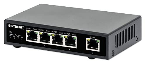 Switch Intellinet 4 ports RJ45 1000 Mbps PoE+ 1 port liaison
