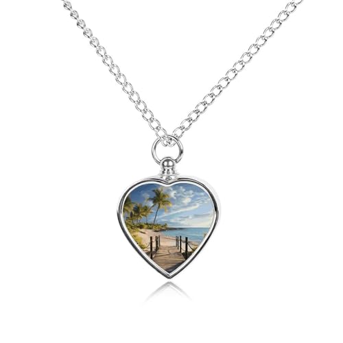 Collier urne funéraire cœur en acier pour cendres d'animaux
