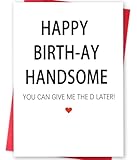 Funny Birthday Card for Men, Humor Birthday Card Gift for Husband Boyfriend Fiance, Unique Bday Card for Him
