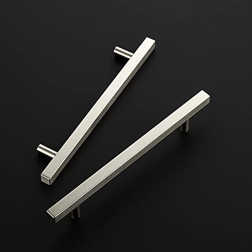 Image of Ravinte 10 Pack 10 inch Square Cabinet Pulls Brushed Nickel Stainless Steel Kitchen Cupboard Dresser Handles Cabinet Handles 10 inch Length, 7-1 /2 inch Hole Center