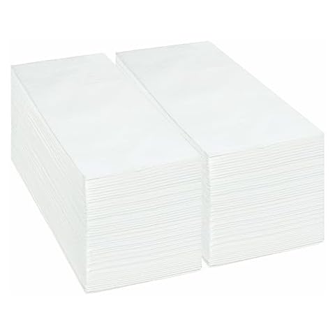 GUOYUANGLO White Dinner Napkins Bulk 2-Ply Disposable Paper Hand Towels 16" x 16"Disposable Napkins for Bar, Café, Party, Wedding or Event-200 Counts Cover