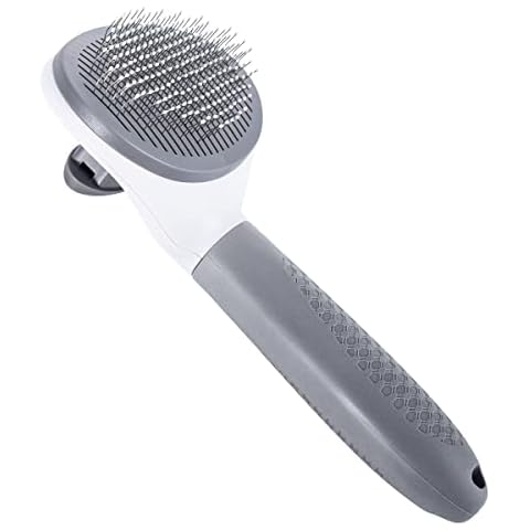 HORRAu Dog Grooming Brush for cockapoo, Cat Shedding Comb, Self Cleaning Pet Slicker Brushes Cover