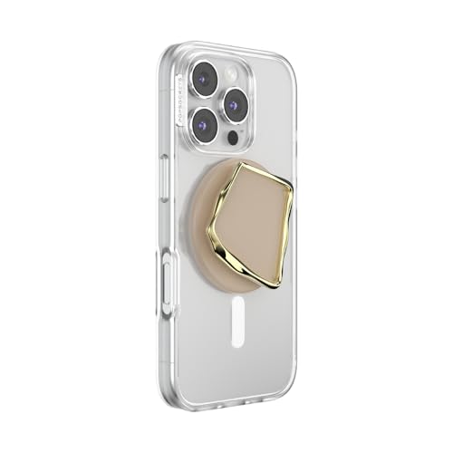 Image of PopSockets Phone Grip for MagSafe, Magnetic Holder, Phone Stand, Crystal - Enamel Latte Cut