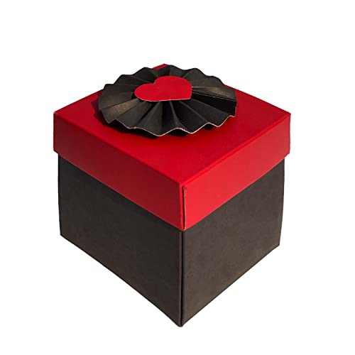 Image of Exploding box Surprise Gift Box /Unique gifts for birthday /anniversary /handmade greetings Card (Red & Black)
