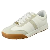Ladies Elle Sport Casual Lace Up Trainers F7358 - White Synthetic - UK Size 7 - EU Size 40 - US Size 9 - Image 1