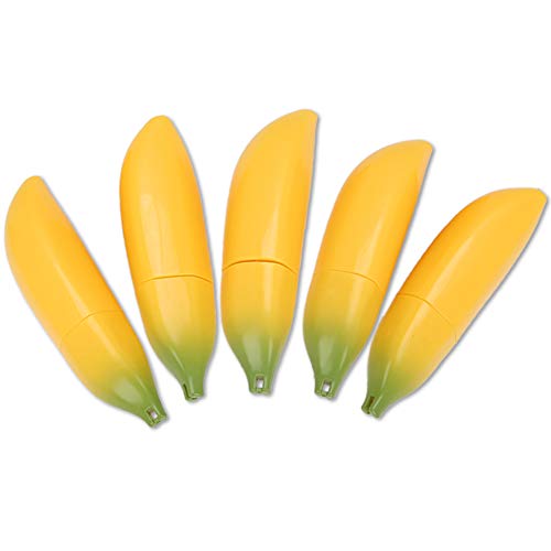 5pcs Empty Lip Balm Tubes, Banana Shaped Plastic Empty DIY Lipstick Bottle, Inner Diameter 12.1mm, Yellow - Image 3