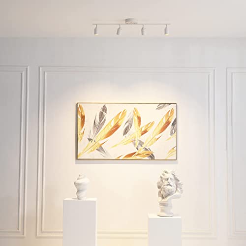 Vidalite Led Track Light, 7W Four Bulb Fixed Rail With Rotating Heads, 3000K Modern Interior Spotlight, White #TOP3