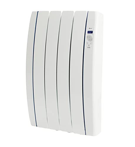 Haverland RC4TTS Inerzia - Emisor Térmico Bajo Consumo, 600W de Potencia, 4 Elementos, Programable, Exclusivo Indicador De Consumo, Bloques De Piedra Natural Ideal Uso Prolongado