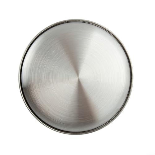 Besttoolifes Platos llanos redondos de acero inoxidable plateados para desayuno, vajilla moderna de 14 a 26 cm (17 cm)