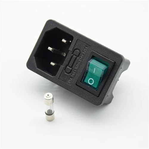 Prise IEC 320 C14 avec interrupteur à bascule vert et fusible 10A pour alimentation