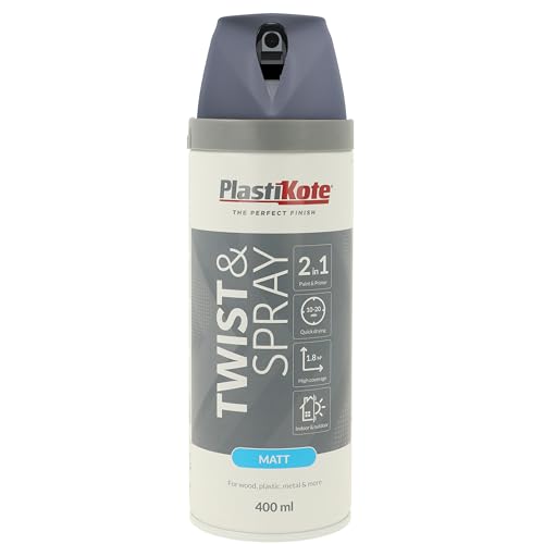 Plasti-kote 23102 400ml Premium Spray Paint - Matt Grey