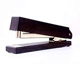 HOYUJI Woodgrain Black Stapler, Marbled Woodgrain Stapler, Elegant and Gorgeous Modern Accessory for Stylish desks in School, Home or Business - Rose Gold
