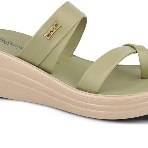 Image of WALKAROO Women's Wedge Sandals| Soft Cushioned Footbed,Lightweight PU Sole|Slip-On, Fashion,Stylish,Comfortable Sandals for Women's| WLP72029 Mauve