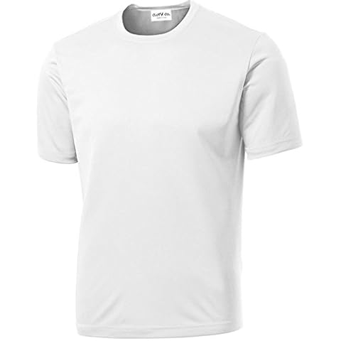 Clothe Co. Men's Short Sleeve Moisture Wicking Athletic T-Shirt, White, XL Cover