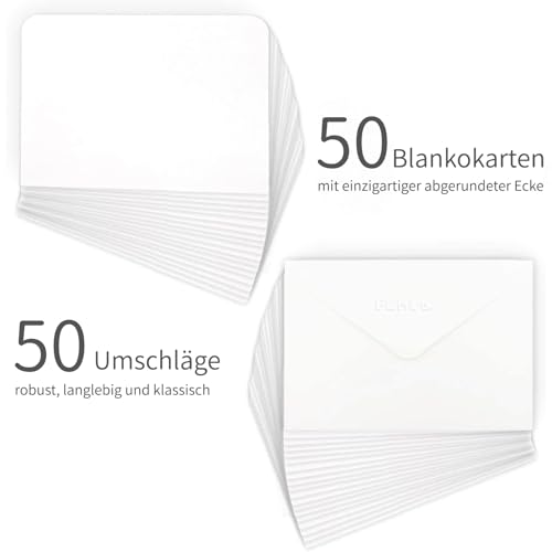 Funto Blank Watercolor Cards and Envelopes, 50 Cards, 5x7'', 140lb/300gsm, White, Acid-Free, Heavyweight Paper for All Occasions by Funto - Image 2