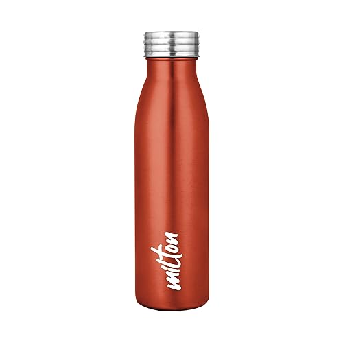 MILTON Breeze 750 Stainless Steel Water Bottle 730 ml, Single Walled, ISI Certified I Leak Proof Lid, Rust Proof I For School, Office, Gym I Mettalic Brown