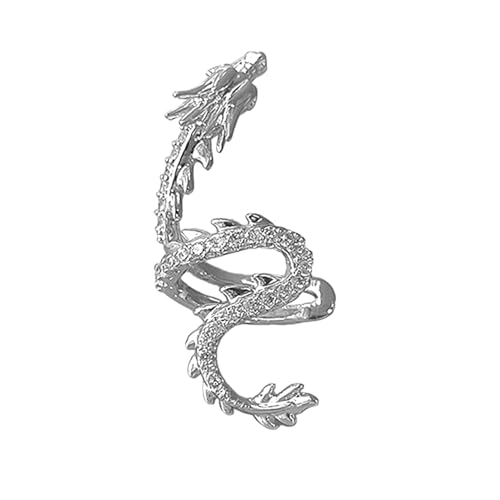 ZORESCOLEO Pendientes de clip únicos para orejas de dragón, elegantes y a la moda para orejas perforadas, delicado dije de joyería para orejas, as the pic show, Metal