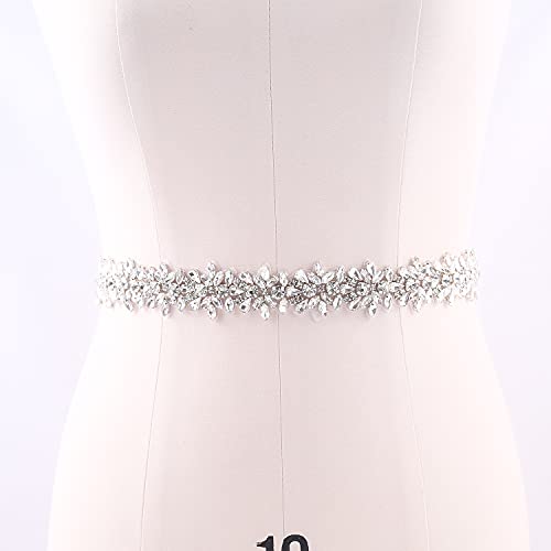 Women's Rhinestone Wedding Sash Bridal Belt with Crystal Beads Pearls Belts for Bride Gowns4