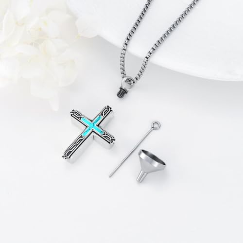 Collier urne funéraire croix en argent 925 ROMANTICWORK pour cendres - 4