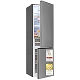 Exquisit Kühl-Gefrierkombination 378 l No Frost | Energieklasse A | leise 37 dB | digitale Temperaturanzeige | Kühl- & Gefrierteil separat regelbar | KGC5380-115-NF-040A inoxlook