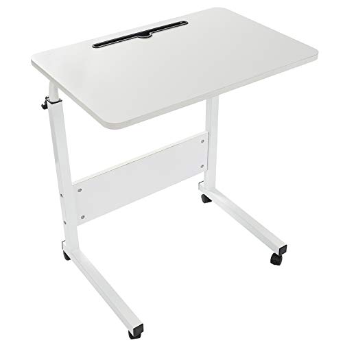 Grandma Shark Escritorio para computadora portátil, Escritorio de computadora Ajustable de Altura móvil con Ranura para Tableta para teléfono móvil, Mesa Auxiliar portátil para sofá Cama(Blanco)