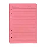 Line Refill Paper, Planner Inserts for A5 Binder Budget Planner Journals Notebook,5-color 100 GSM Thick Loose Leaf Paper,80Sheets/160 Pages(A5 Pink line refill 6 holes)