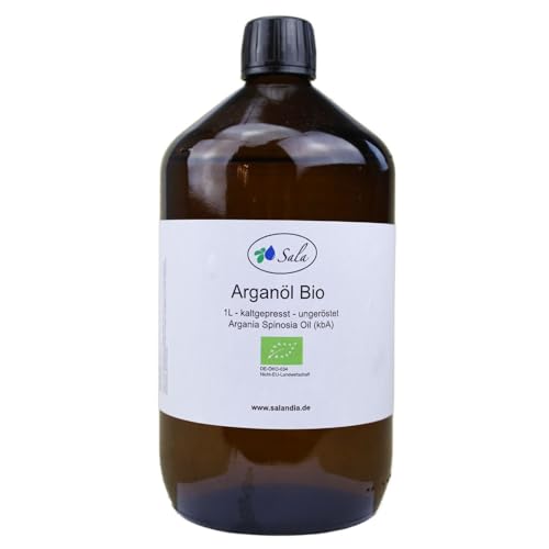 Sala Arganöl kaltgepresst ungeröstet food grade BIO 1 L 1000 ml Glasflasche