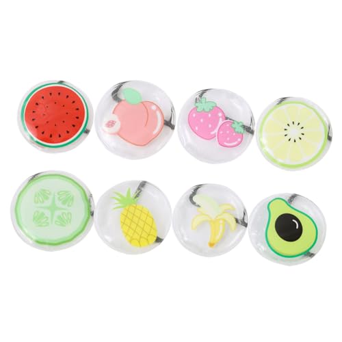 HAKIDZEL 8 piezas Paquete de Almohadillas Frías para Ojos con Gel de Frutas Redondas y Refrescantes Alivio de Bolsas Ojeras y Hinchazón Cuidado Ocular Hidratante para Mujeres y Hombres