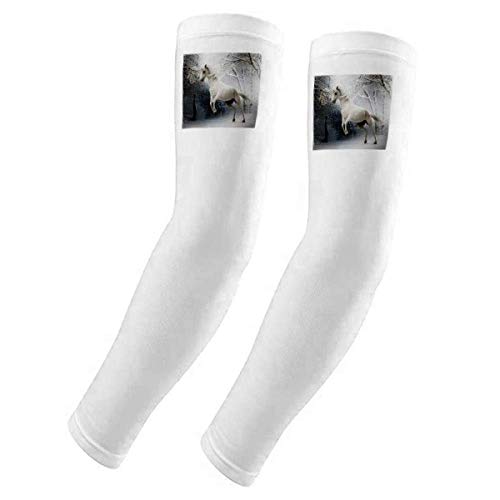 Housse de protection UV bras respirante motif cheval blanc anti-coups de soleil
